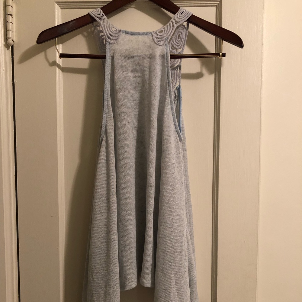 Light blue knitted tank top